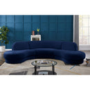  Manufacturer Color_Navy -- Rosa 135" Navy Velvet Upholstered 3 pc Sectional IMAGE 2