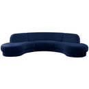  Manufacturer Color_Navy -- Rosa 135" Navy Velvet Upholstered 3 pc Sectional IMAGE 4