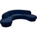  Manufacturer Color_Navy -- Rosa 135" Navy Velvet Upholstered 3 pc Sectional IMAGE 5