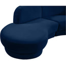  Manufacturer Color_Navy -- Rosa 135" Navy Velvet Upholstered 3 pc Sectional IMAGE 6