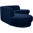  Manufacturer Color_Navy -- Rosa 135" Navy Velvet Upholstered 3 pc Sectional IMAGE 8