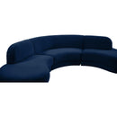  Manufacturer Color_Navy -- Rosa 135" Navy Velvet Upholstered 3 pc Sectional IMAGE 9