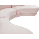  Manufacturer Color_Pink -- Rosa 135" Pink Velvet Upholstered 3 pc Sectional IMAGE 10