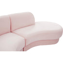  Manufacturer Color_Pink -- Rosa 135" Pink Velvet Upholstered 3 pc Sectional IMAGE 12