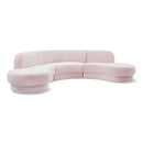  Manufacturer Color_Pink -- Rosa 135" Pink Velvet Upholstered 3 pc Sectional IMAGE 1