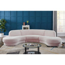  Manufacturer Color_Pink -- Rosa 135" Pink Velvet Upholstered 3 pc Sectional IMAGE 2