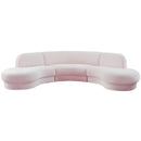  Manufacturer Color_Pink -- Rosa 135" Pink Velvet Upholstered 3 pc Sectional IMAGE 4