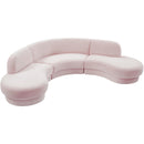  Manufacturer Color_Pink -- Rosa 135" Pink Velvet Upholstered 3 pc Sectional IMAGE 5