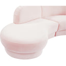  Manufacturer Color_Pink -- Rosa 135" Pink Velvet Upholstered 3 pc Sectional IMAGE 6