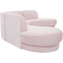  Manufacturer Color_Pink -- Rosa 135" Pink Velvet Upholstered 3 pc Sectional IMAGE 8