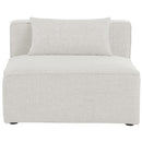  Manufacturer Color_Cream -- Meridian Cube Stationary Fabric Chair IMAGE 4