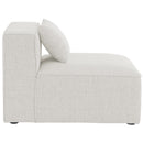  Manufacturer Color_Cream -- Meridian Cube Stationary Fabric Chair IMAGE 5
