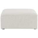  Manufacturer Color_Cream -- Meridian Cube Fabric Ottoman IMAGE 3