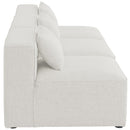  Manufacturer Color_Cream -- Meridian Cube Stationary Fabric Sofa IMAGE 5