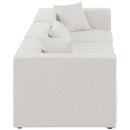  Manufacturer Color_Cream -- Meridian Cube Stationary Fabric Sofa IMAGE 5