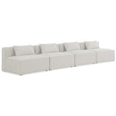  Manufacturer Color_Cream -- Meridian Cube Stationary Fabric Sofa IMAGE 1