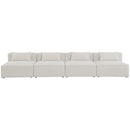  Manufacturer Color_Cream -- Meridian Cube Stationary Fabric Sofa IMAGE 4