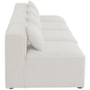  Manufacturer Color_Cream -- Meridian Cube Stationary Fabric Sofa IMAGE 5