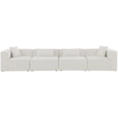  Manufacturer Color_Cream -- Meridian Cube Stationary Fabric Sofa IMAGE 4