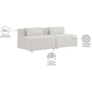  Manufacturer Color_Cream -- Meridian Cube Stationary Fabric Sofa IMAGE 8