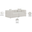  Manufacturer Color_Cream -- Meridian Cube Stationary Fabric Sofa IMAGE 10