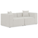  Manufacturer Color_Cream -- Meridian Cube Stationary Fabric Sofa IMAGE 1