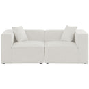  Manufacturer Color_Cream -- Meridian Cube Stationary Fabric Sofa IMAGE 4