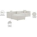  Manufacturer Color_Cream -- Meridian Cube Fabric 4 pc Sectional IMAGE 15