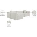  Manufacturer Color_Cream -- Meridian Cube Fabric 4 pc Sectional IMAGE 15
