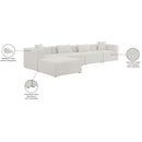 Meridian Cube Cream Durable Linen Textured Modular Sectional IMAGE 15