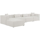 Meridian Cube Fabric Sectional 630Cream-Sec5A IMAGE 1