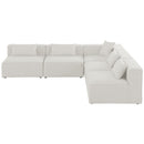  Manufacturer Color_Cream -- Meridian Cube Fabric 5 pc Sectional IMAGE 4