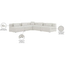  Manufacturer Color_Cream -- Meridian Cube Fabric 5 pc Sectional IMAGE 9