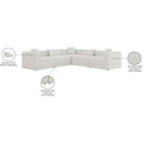  Manufacturer Color_Cream -- Meridian Cube Fabric 5 pc Sectional IMAGE 10