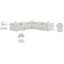 Meridian Cube Cream Durable Linen Textured Modular Sectional IMAGE 10