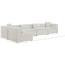  Manufacturer Color_Cream -- Meridian Cube Fabric 5 pc Sectional IMAGE 14