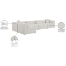  Manufacturer Color_Cream -- Meridian Cube Fabric 5 pc Sectional IMAGE 15