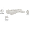  Manufacturer Color_Cream -- Meridian Cube Fabric 6 pc Sectional IMAGE 10