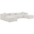  Manufacturer Color_Cream -- Meridian Cube Fabric 6 pc Sectional IMAGE 1