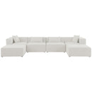  Manufacturer Color_Cream -- Meridian Cube Fabric 6 pc Sectional IMAGE 4