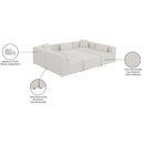  Manufacturer Color_Cream -- Meridian Cube Fabric 6 pc Sectional IMAGE 10