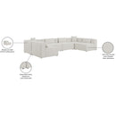  Manufacturer Color_Cream -- Meridian Cube Fabric 6 pc Sectional IMAGE 10