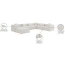  Manufacturer Color_Cream -- Meridian Cube Fabric 7 pc Sectional IMAGE 10