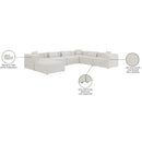Meridian Cube Cream Durable Linen Textured Modular Sectional IMAGE 10