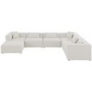  Manufacturer Color_Cream -- Meridian Cube Fabric 7 pc Sectional IMAGE 4