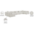 Manufacturer Color_Cream -- Meridian Cube Fabric 7 pc Sectional IMAGE 10