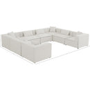 Meridian Cube Cream Durable Linen Textured Modular Sectional IMAGE 9