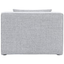  Manufacturer Color_Grey -- Cube Grey Fabric Upholstered Modular Armless Chair IMAGE 3