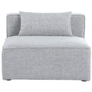  Manufacturer Color_Grey -- Cube Grey Fabric Upholstered Modular Armless Chair IMAGE 4