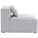  Manufacturer Color_Grey -- Cube Grey Fabric Upholstered Modular Armless Chair IMAGE 5